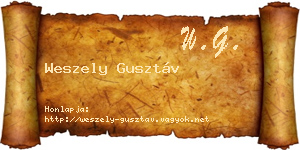 Weszely Gusztáv névjegykártya